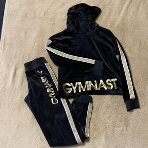 *Justice Velour Gymnast Hoodie Jogger Sweatsuit